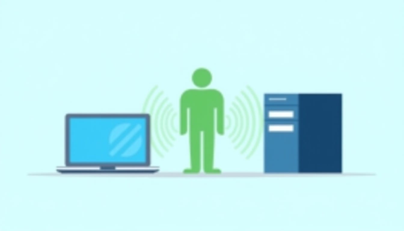 中間者攻撃（MITM）で通信が盗聴されるイメージ図