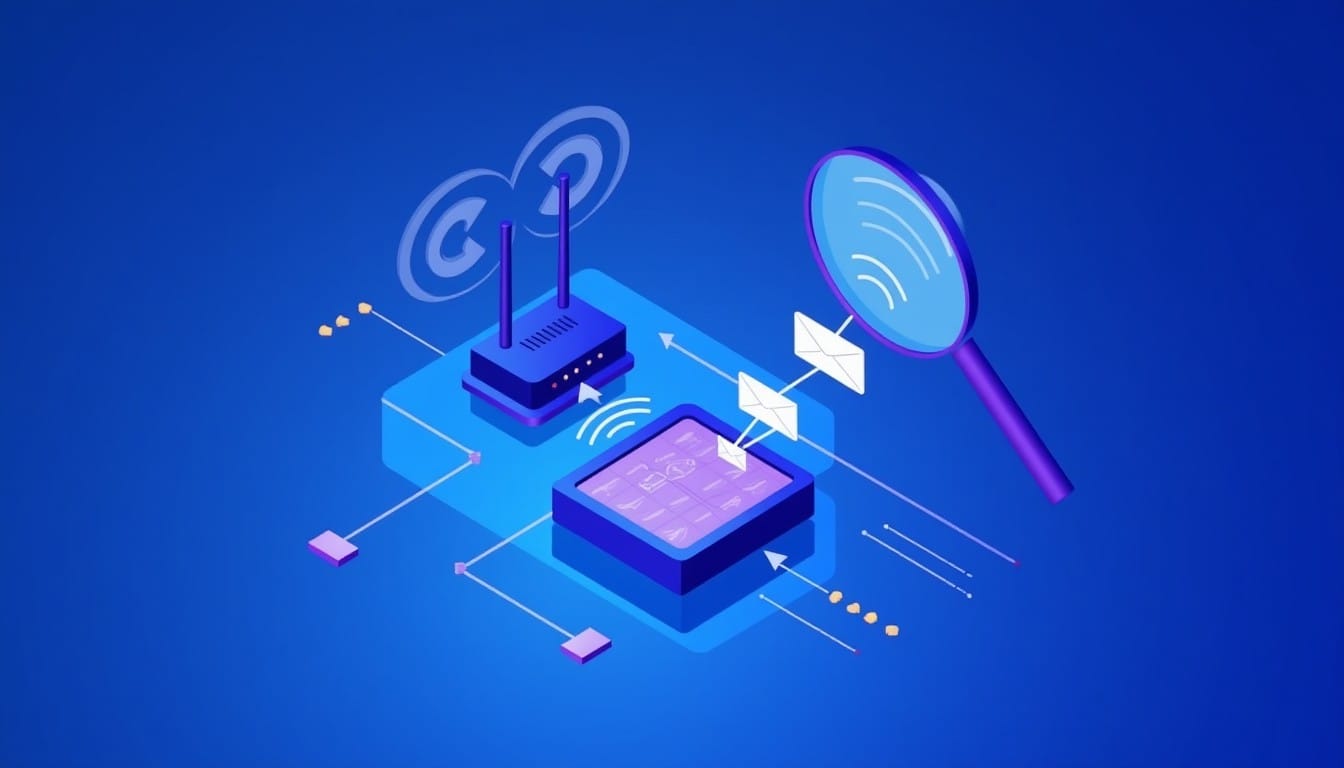 パケットスニッフィング（通信盗聴）のイメージ