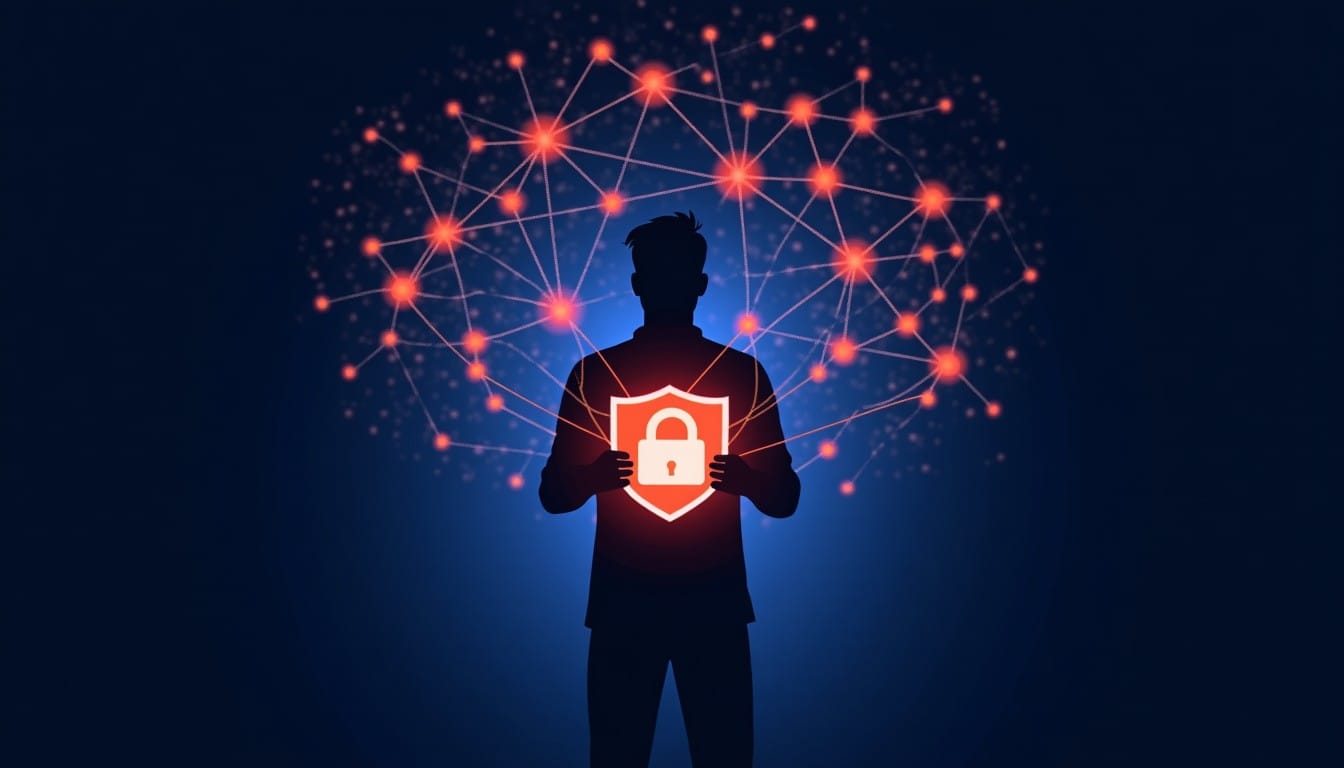 個人情報とAI学習をめぐるプライバシー保護のイメージ