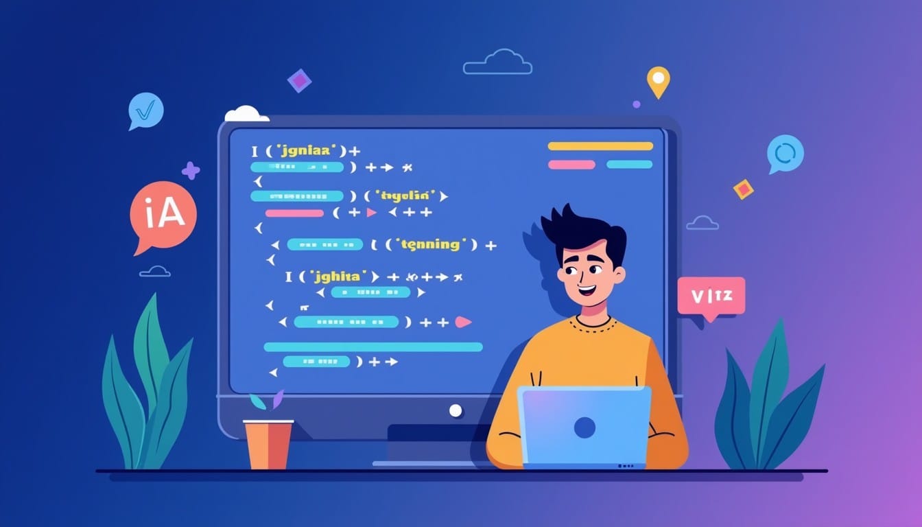 AIプログラミング初心者がノートパソコンでコードを生成している様子