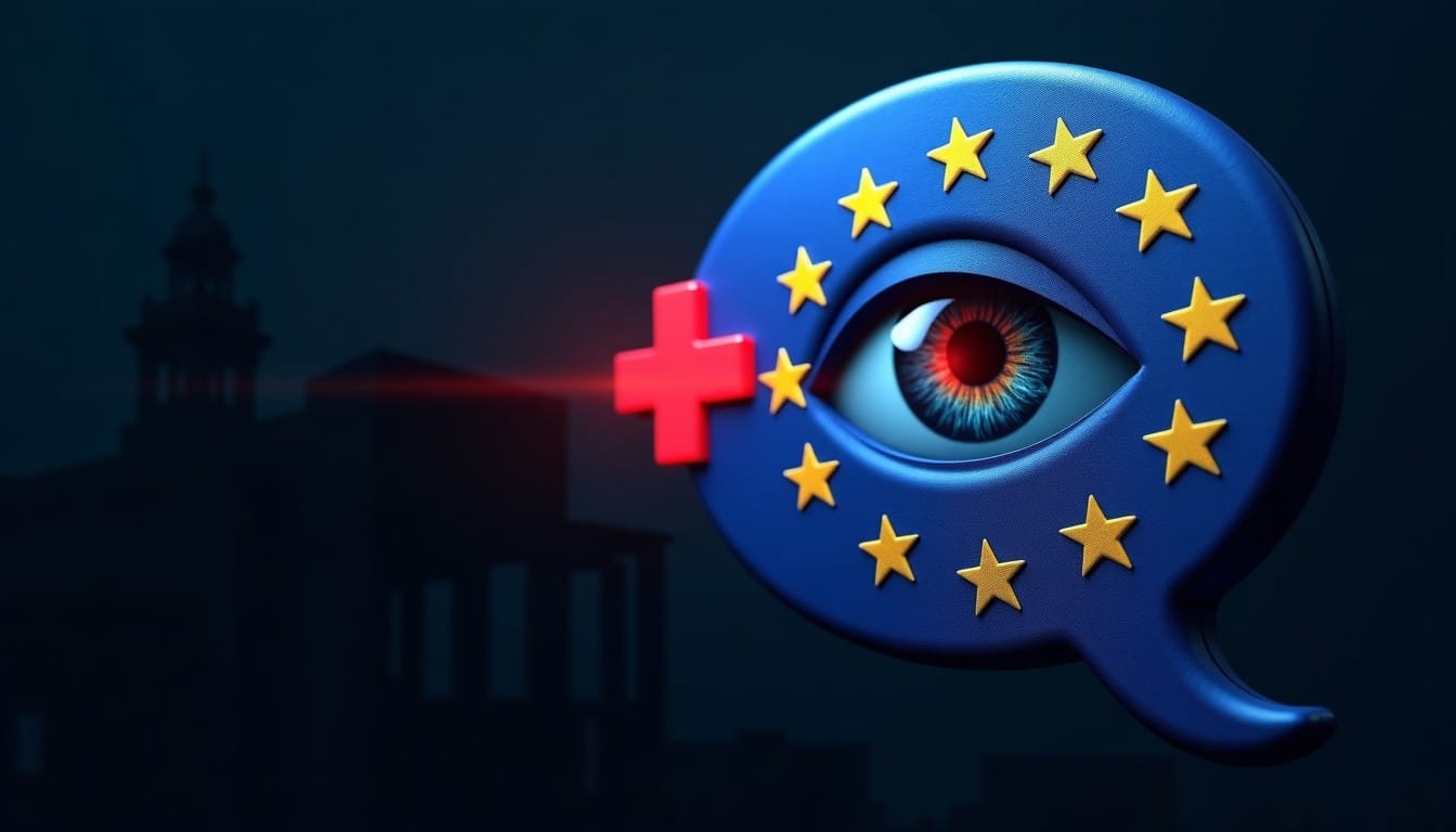 EUのChat Control監視法案とGrapheneOSのフランス撤退を象徴するイラスト